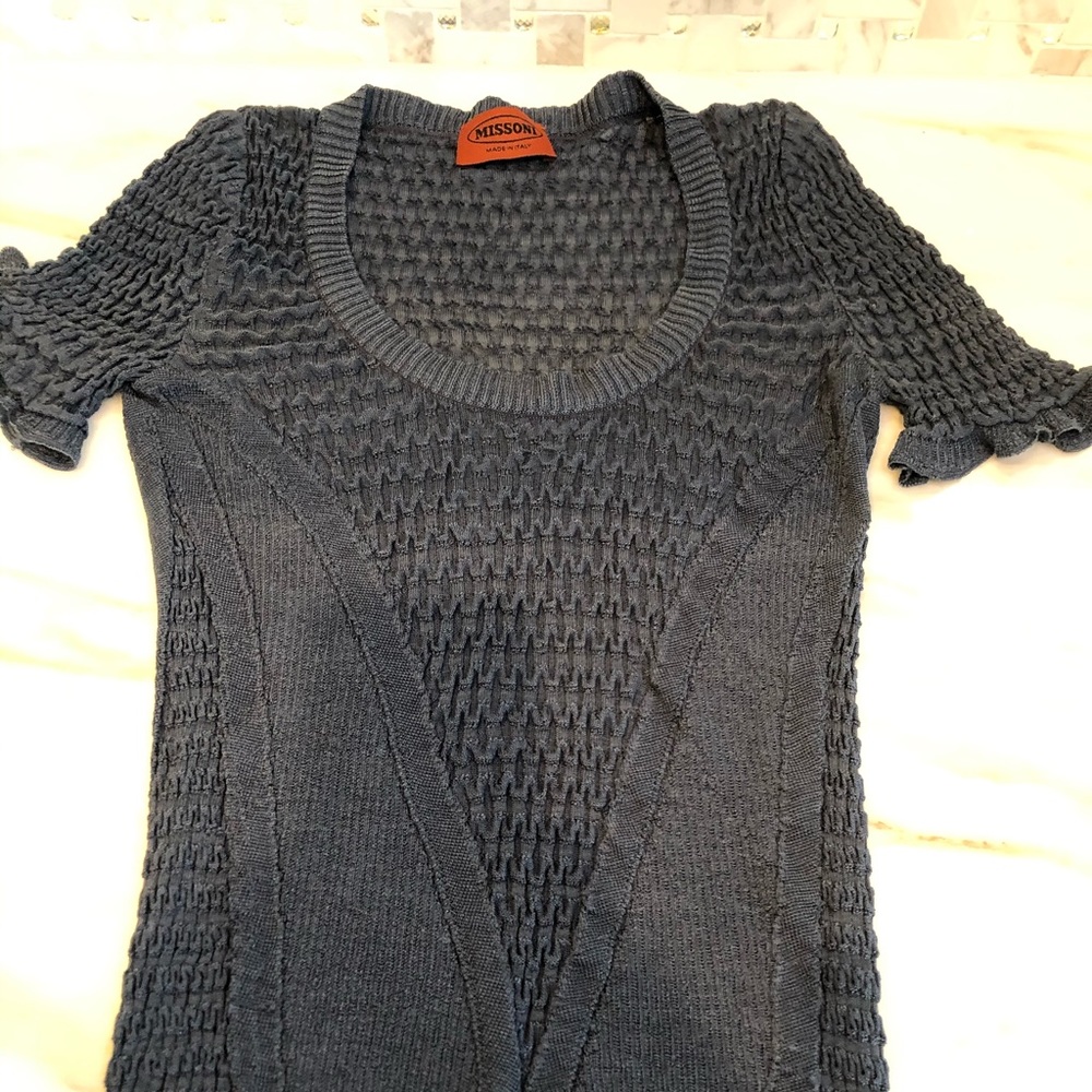 Blue knit Missoni top shirt size 42